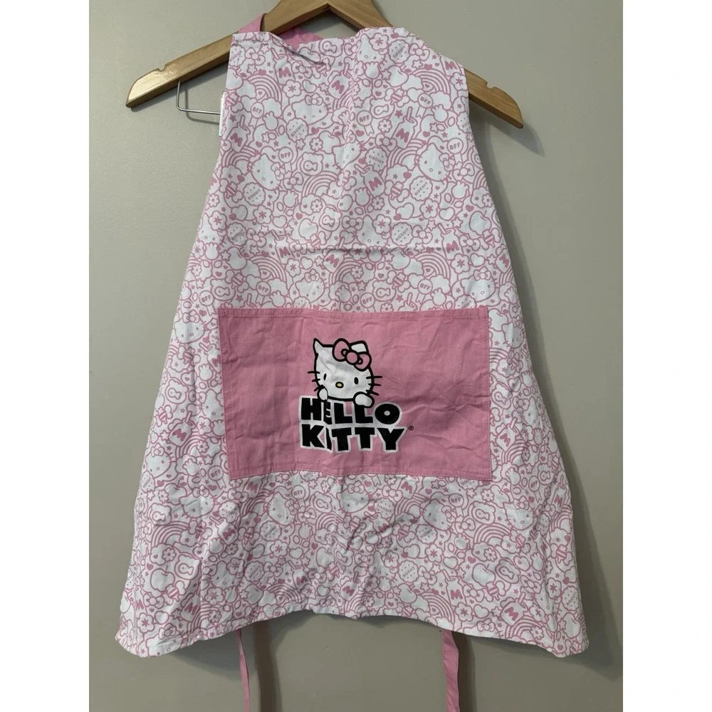 1pc Sanrio Hello Kitty Cute Canvas Apron with Pocket Back Apron ONE SIZE